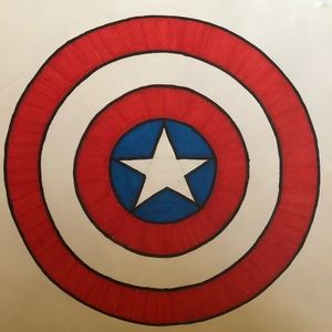 Captain America Marker Drawing
